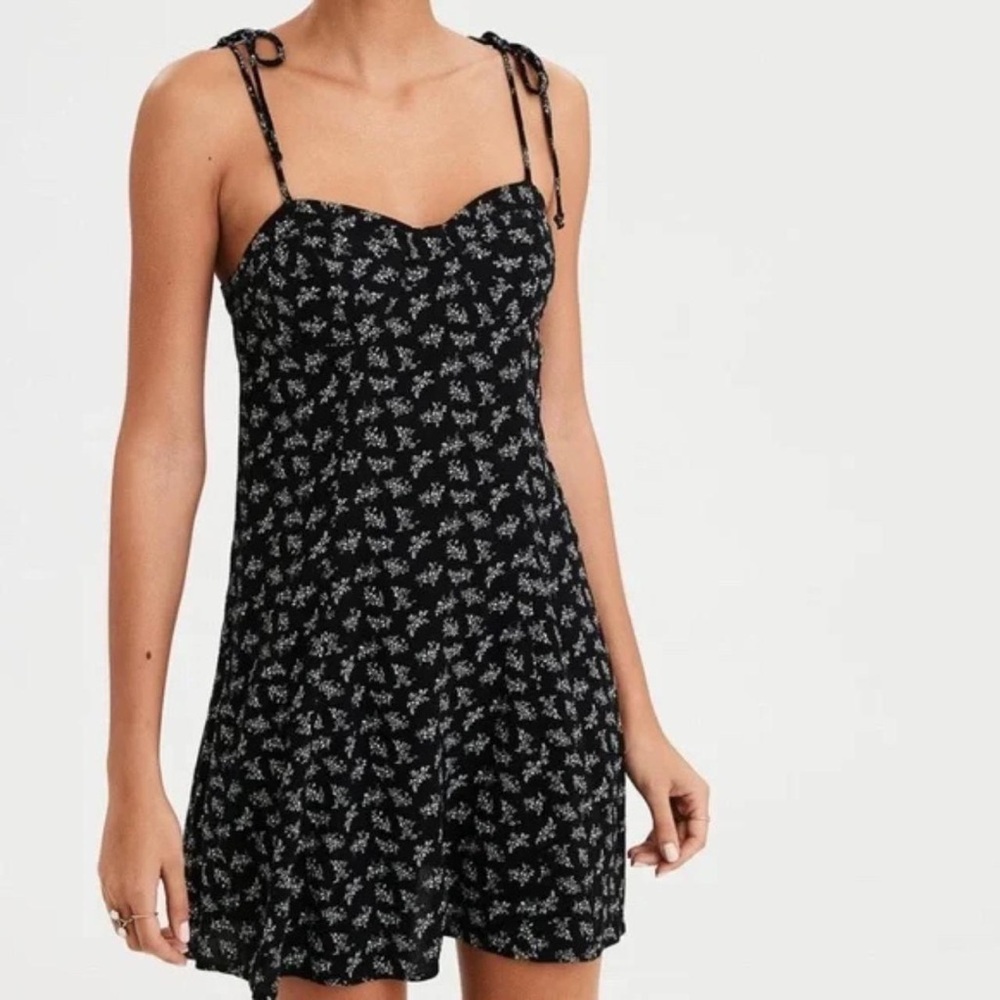 American Eagle Floral Black Dress XS